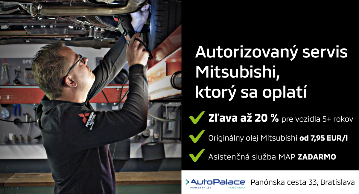 Autorizovaný servis Mitsubishi – zľava až 20%, originálny olej od 7,95 EUR/l, asistenčná služba MAP zadarmo